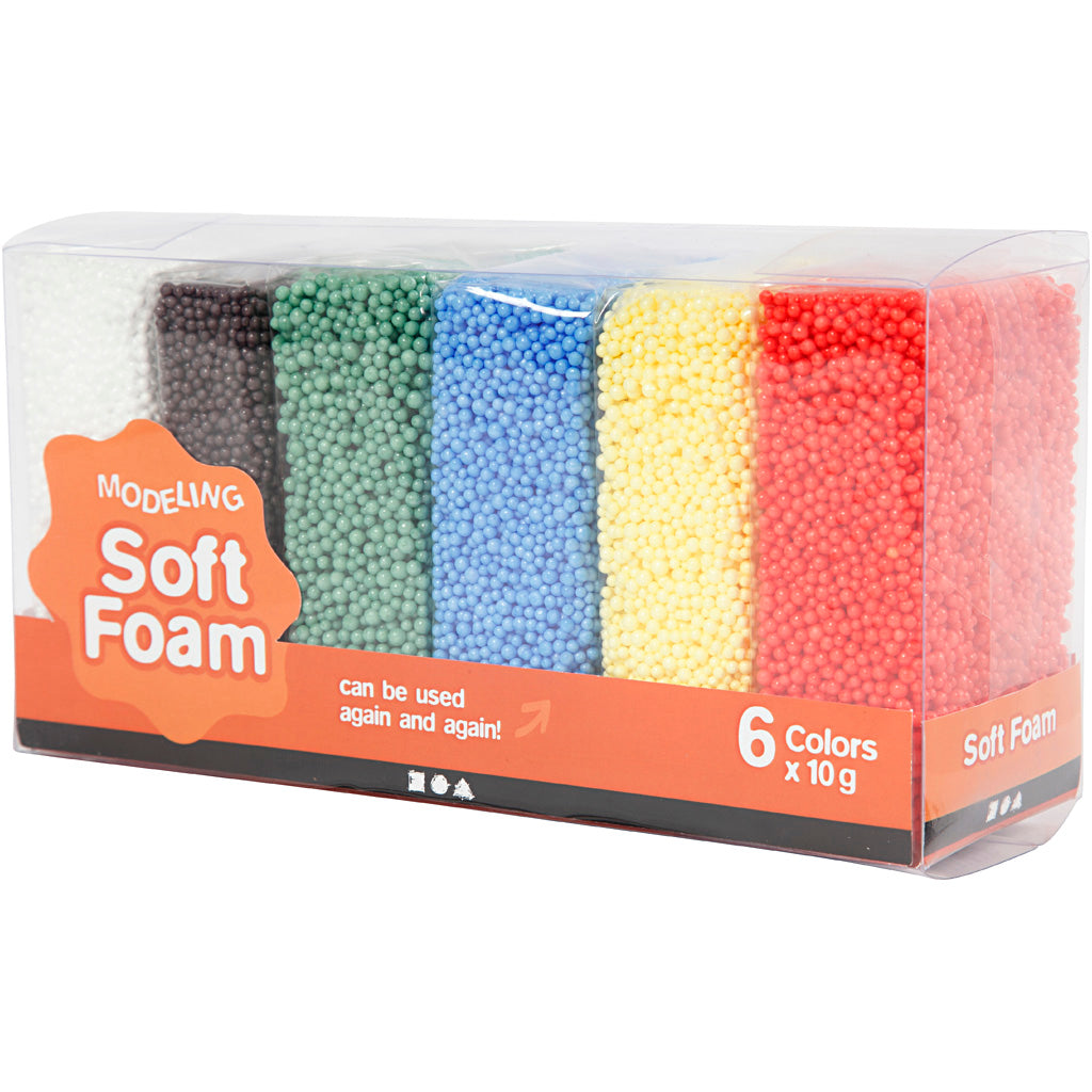Soft Foam, standaardkleuren, 6x10 gr/ 1 doos [HOB-78058]