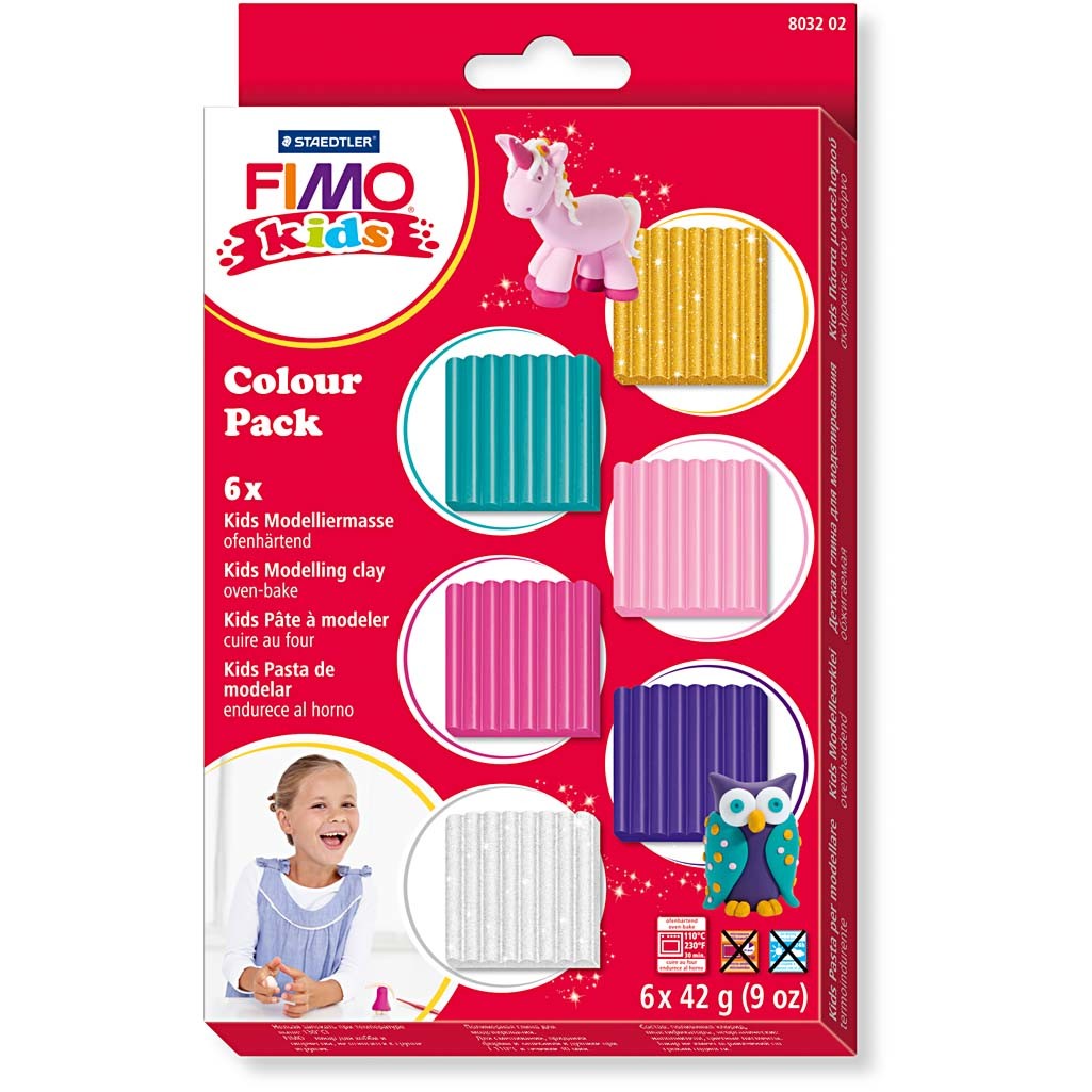 Pâte FIMO® pour Enfant, couleur extra, 6x42 gr/ 1 Pq. [HOB-78537]