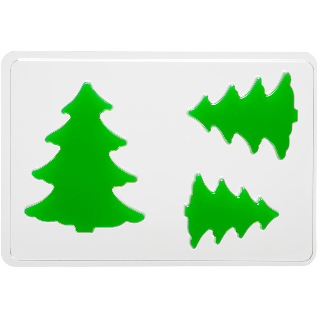 Casting Mould, fir tree, H: 6+8+10 cm, D. 9 mm, size 14,9x22 cm