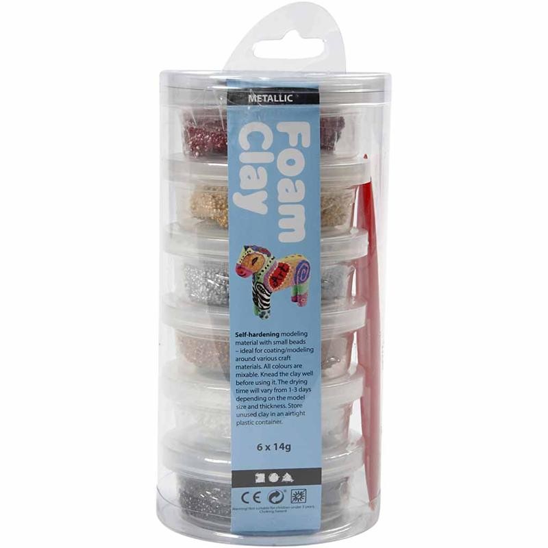 Foam Clay®, Métallisé, harmonie brun, 6x14 gr/ 1 Pq. [HOB-78810]