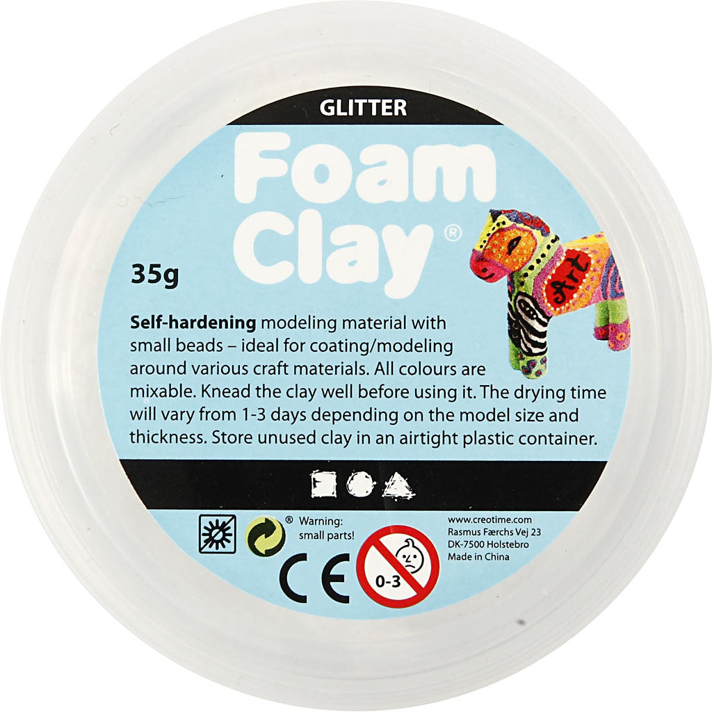 Foam Clay®, paillettes, blanc, 35 gr/ 1 boîte [HOB-78813]