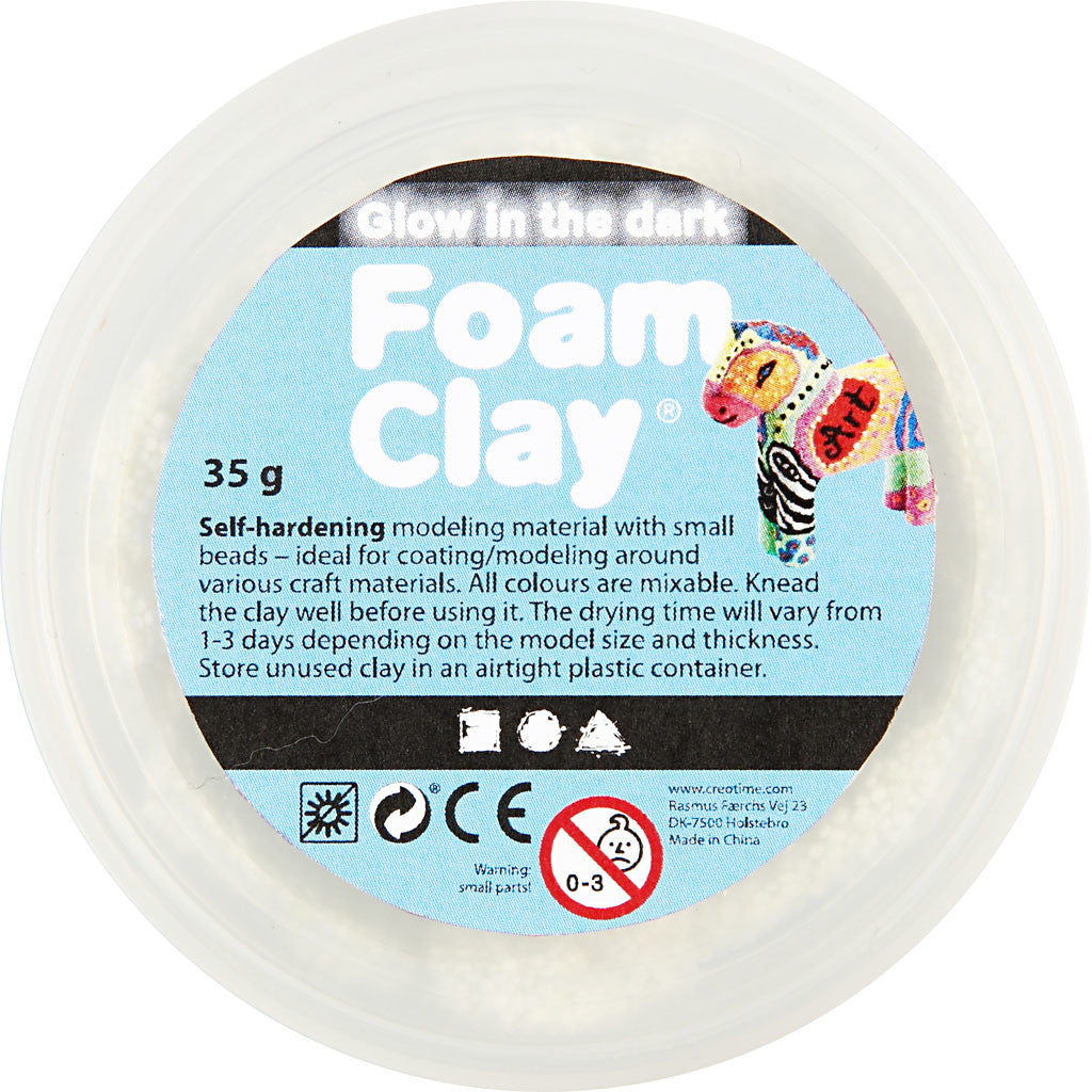 Foam Clay®, glow in the dark, 35 gr/ 1 boîte [HOB-78835]