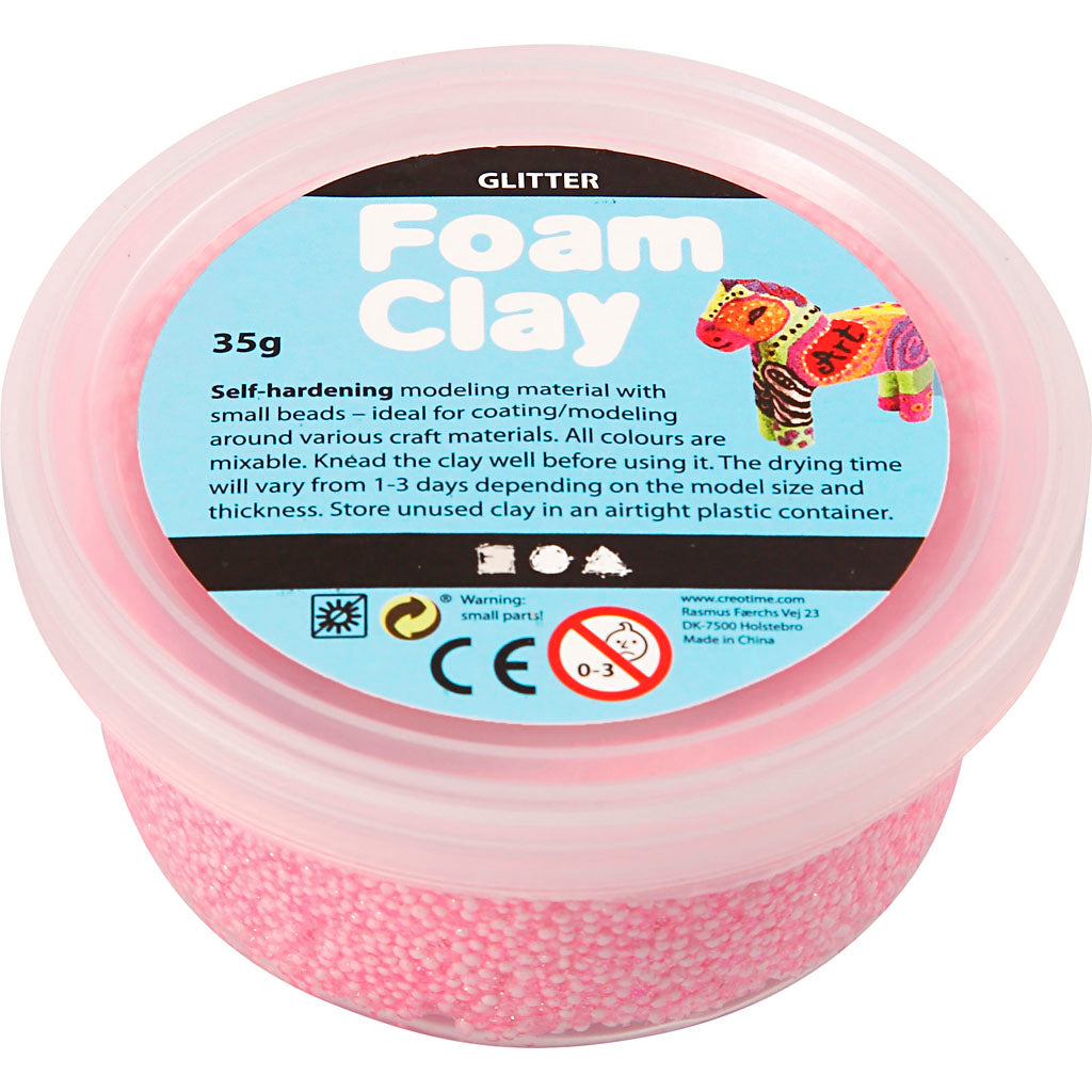 Foam Clay®, glitter, light red, 35 g/ 1 tub