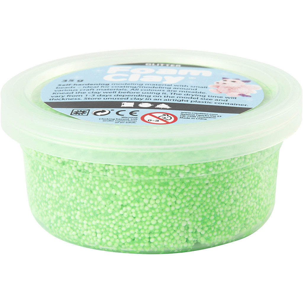 Foam Clay®, paillettes, vert, 35 gr/ 1 boîte [HOB-788830]