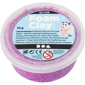 Foam Clay®, paillettes, violet, 35 gr/ 1 boîte [HOB-788840]