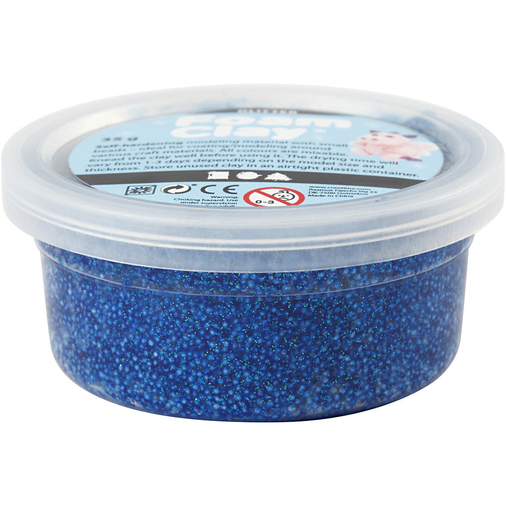 Foam Clay®, paillettes, bleu, 35 gr/ 1 boîte [HOB-788850]