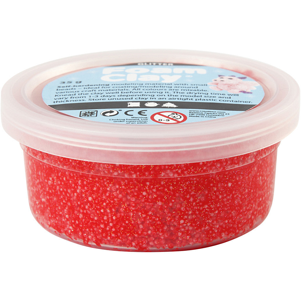 Foam Clay®, paillettes, rouge, 35 gr/ 1 boîte [HOB-788870]