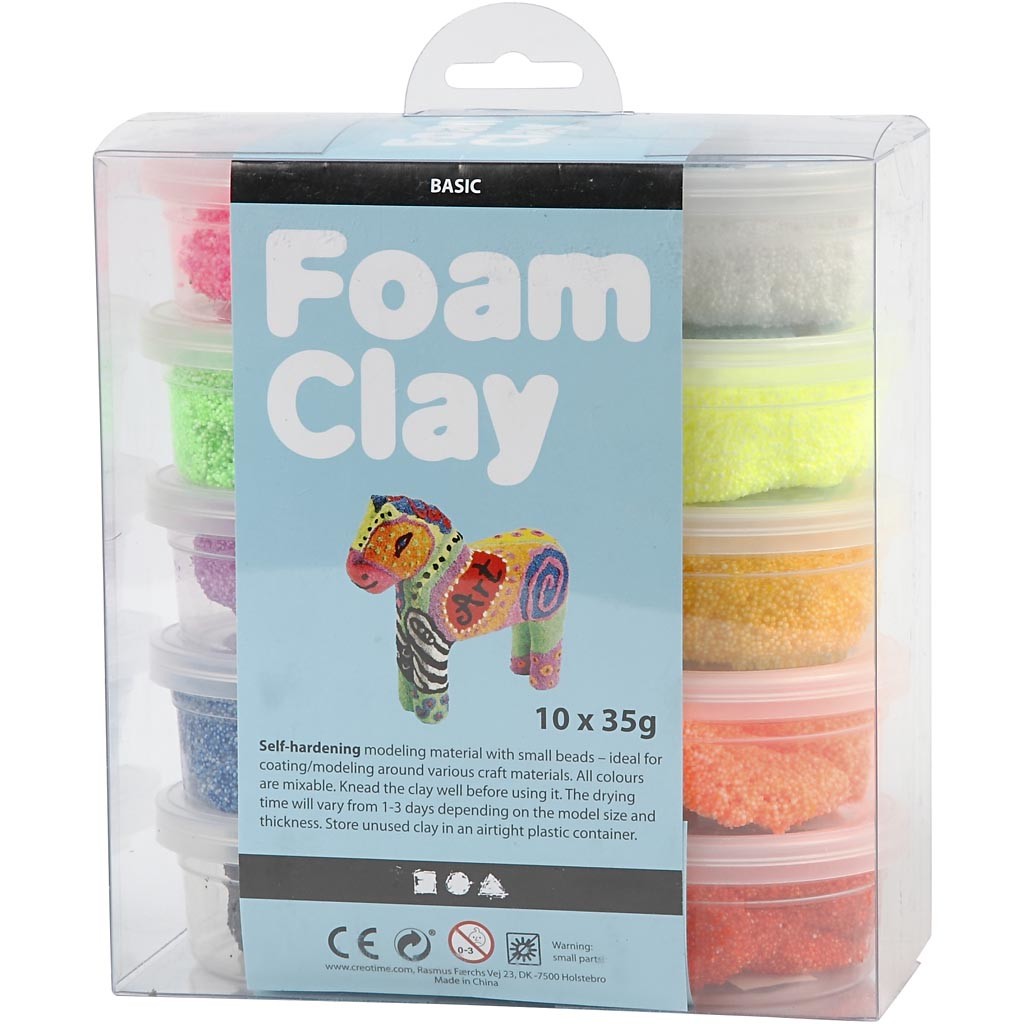 Foam Clay®, diverse kleuren, 10x35 gr/ 1 doos [HOB-78930]