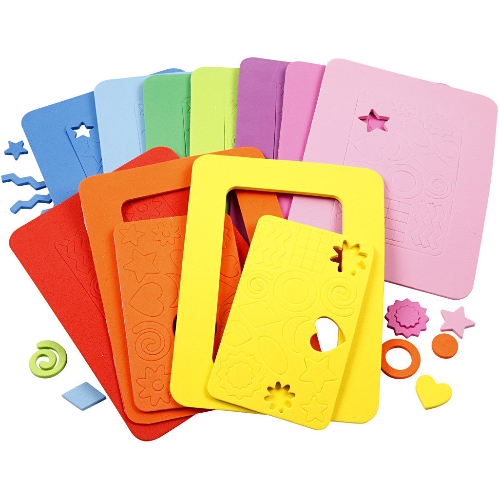 Mousse EVA passe-partout , dim. 13x18 cm, 10 ass./ 1 Pq. [HOB-790240]