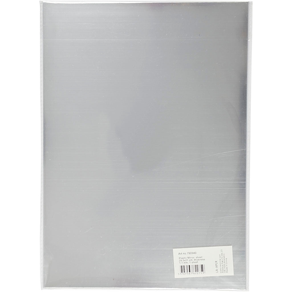 Miroir en plastique, feuille 29,5x21 cm, ép. 1,1 mm, 1 flles [HOB-790940]