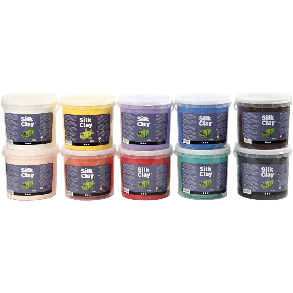 Silk Clay®, ass. de couleurs, 10x650 gr/ 1 Pq. [HOB-79144]