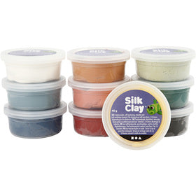 Silk Clay®, couleurs pastel, 10x40gr/ 1 Pq. [HOB-79154]