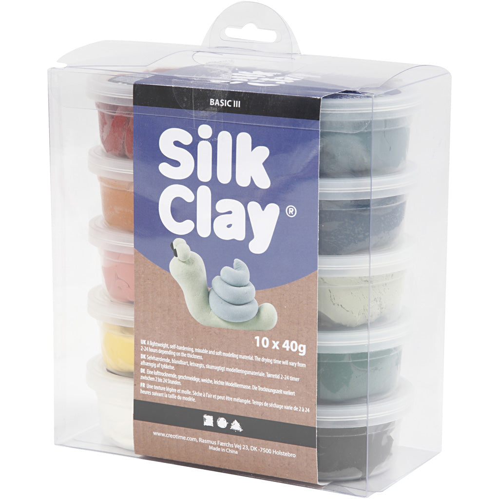 Silk Clay®, couleurs pastel, 10x40gr/ 1 Pq. [HOB-79154]