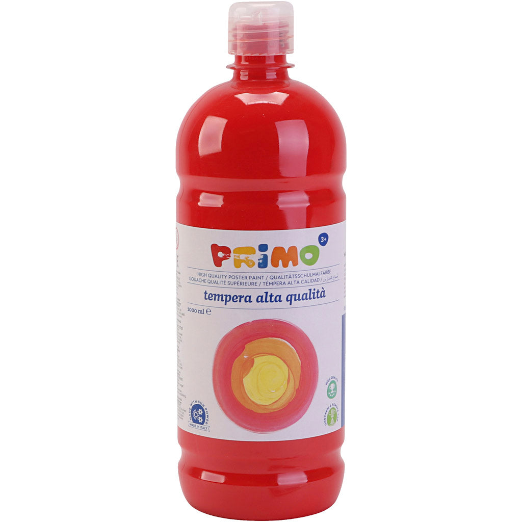 Peinture à la détrempe Mate, rouge, 1000 ml/ 1 flacon [HOB-642134]