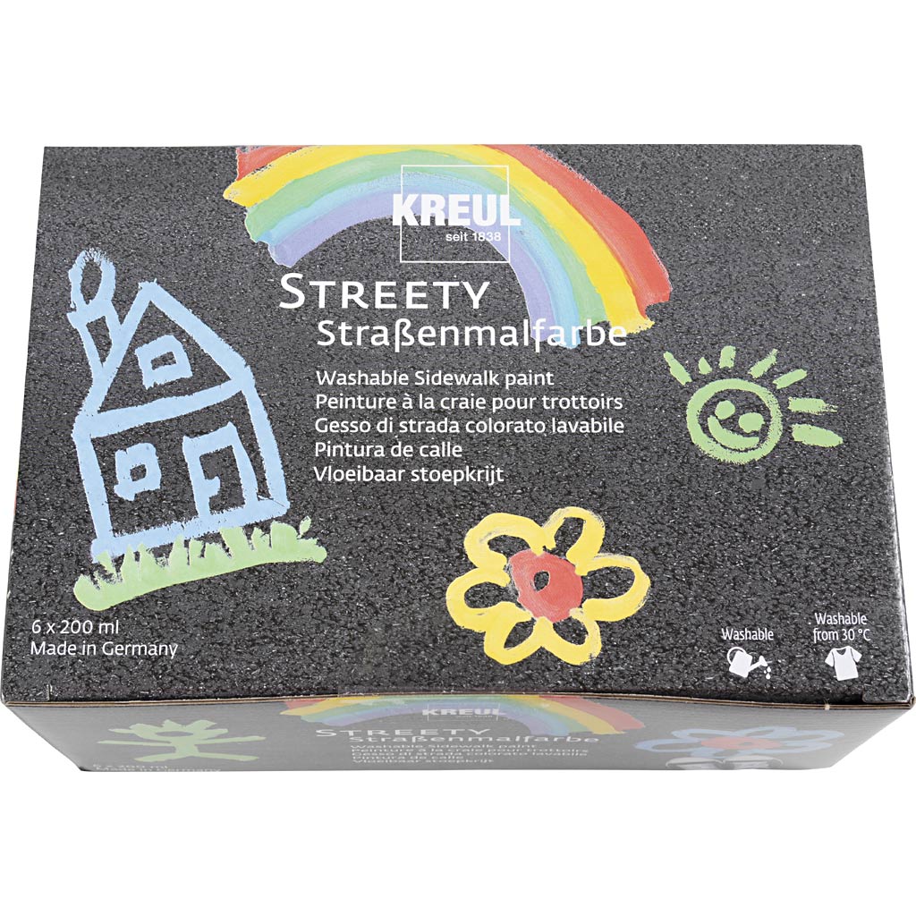 Stoepkrijtverf, 6x200 ml/ 1 doos [HOB-900595]