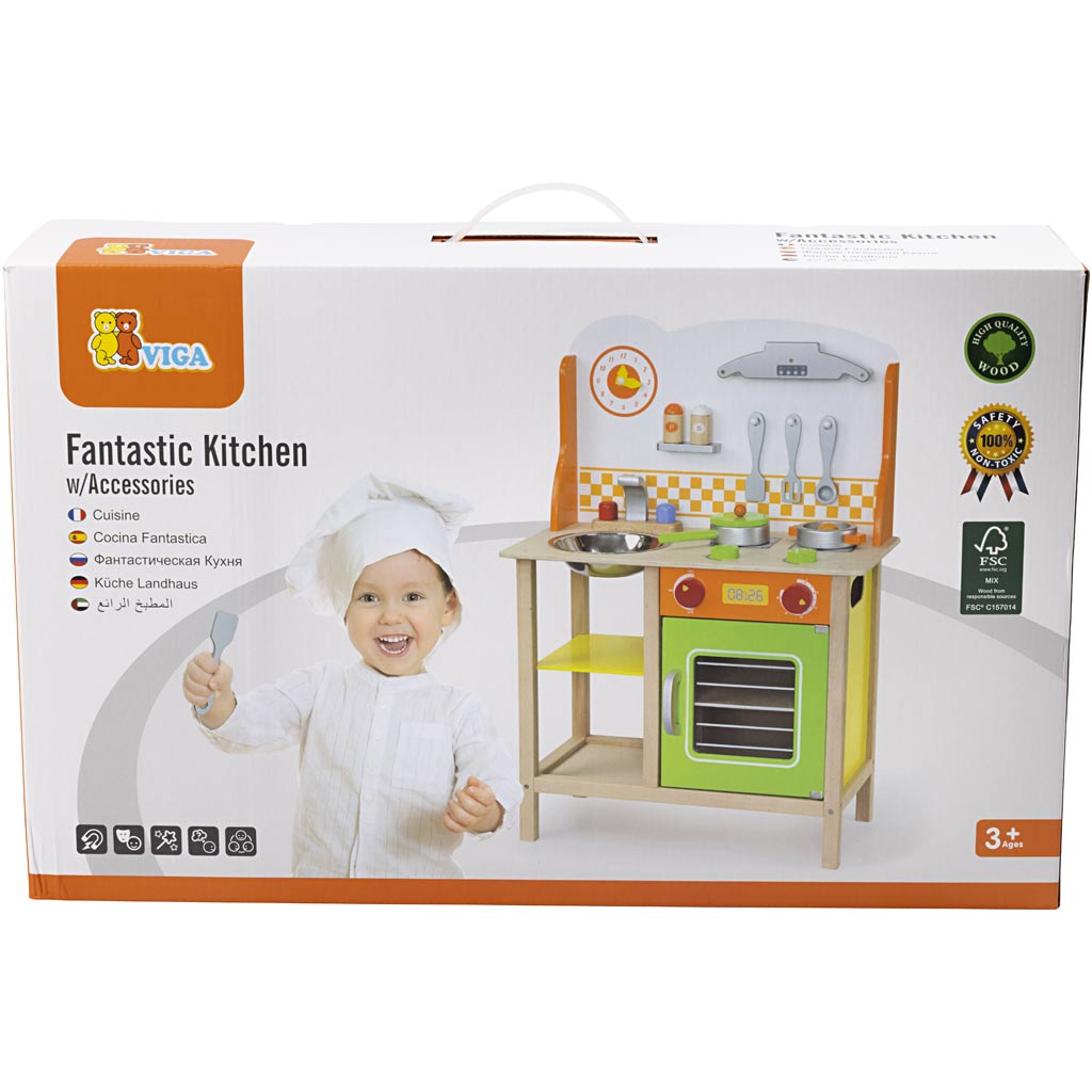 Cuisine pour le jeu en bois VIGA , dim. 60x81x30 cm, 1 pièce [HOB-907668]