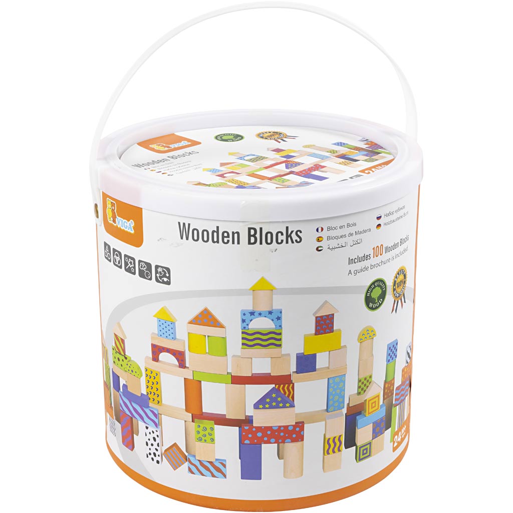Blocs en bois VIGA, dim. 3 cm, 200 morceaux/ 1 Pq. [HOB-907699]