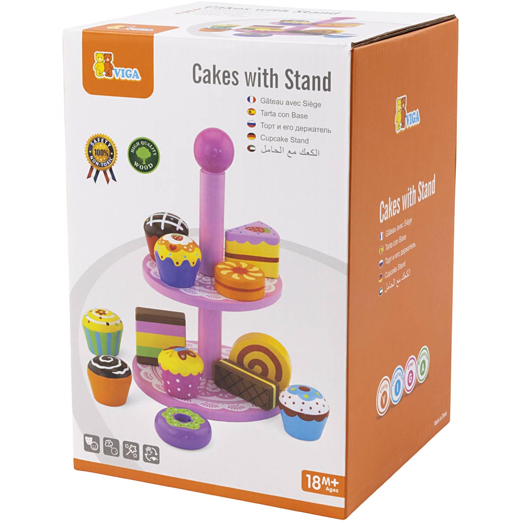 VIGA cupcakes met taartplateau, afm 25,5 cm, 1 set [HOB-907720]