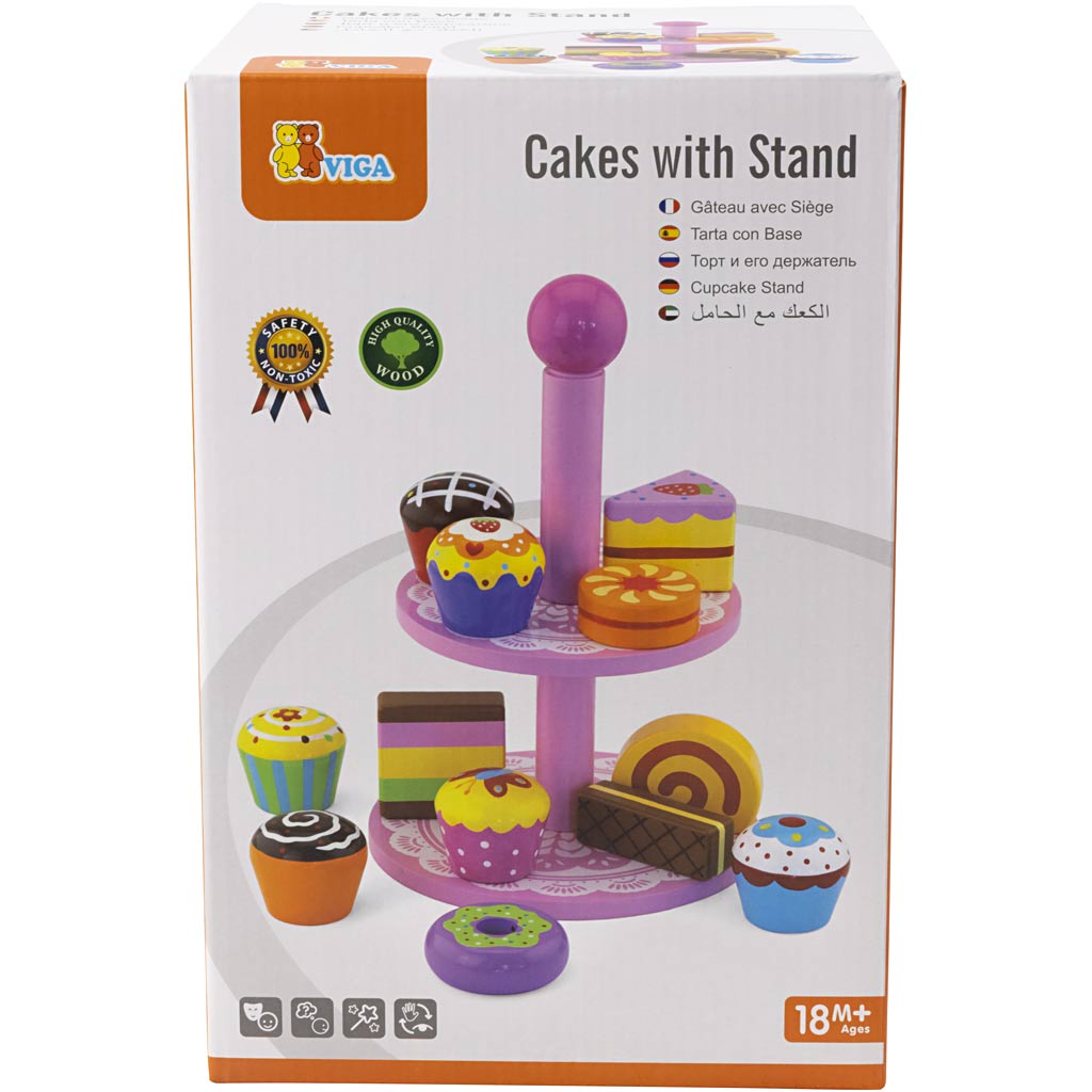 VIGA cupcakes met taartplateau, afm 25,5 cm, 1 set [HOB-907720]