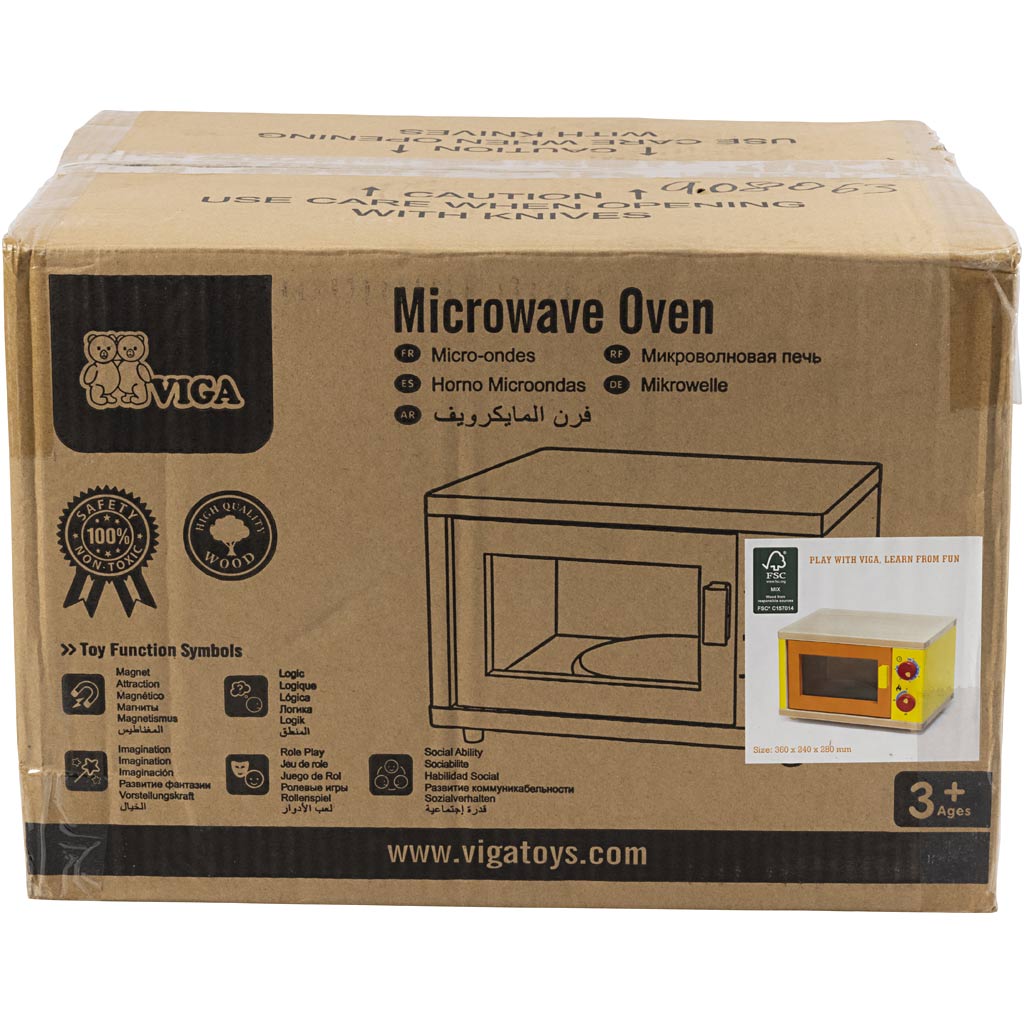 Micro-onde en bois pour le jeu VIGA, 1 pièce [HOB-908063]