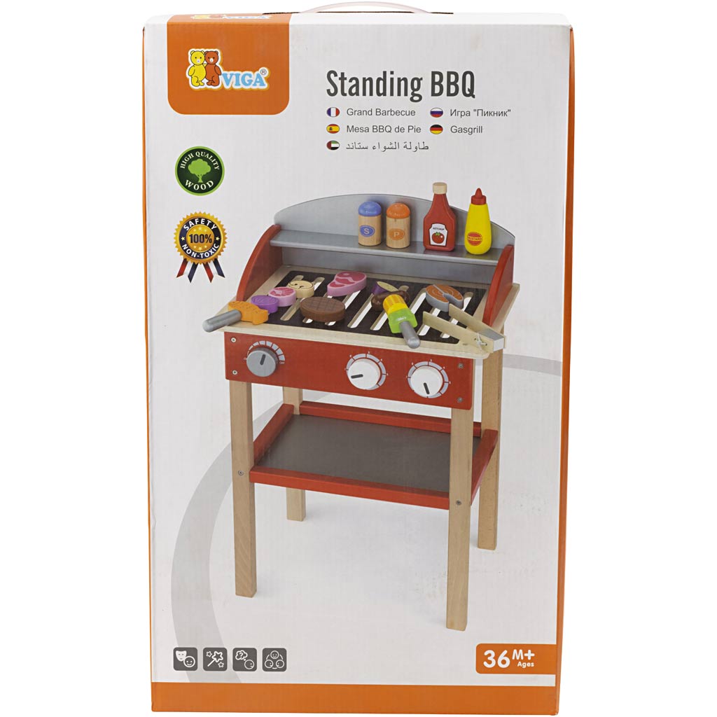 Barbecue en bois VIGA, dim. 39x60x26 cm, 1 pièce [HOB-908480]