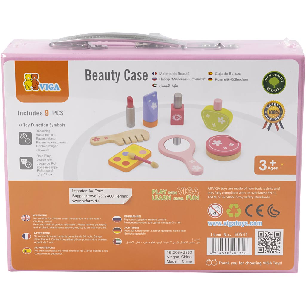 Coffret beauté en bois VIGA , 10 morceaux/ 1 set [HOB-908491]