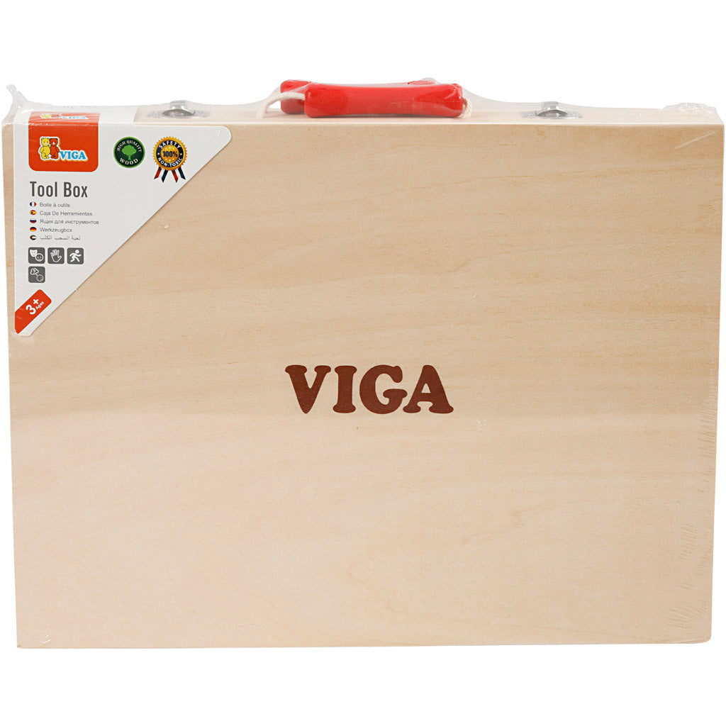 VIGA houten gereedschapskist, afm 24x32 cm, 12 onderdelen/ 1 set [HOB-908493]