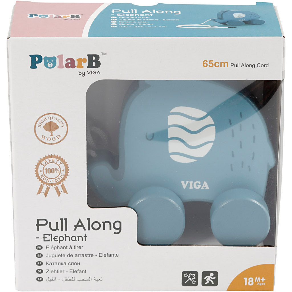 VIGA trek olifant, afm 11 cm, blauw, 1 stuk [HOB-908589]