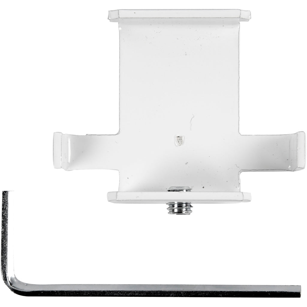 Assembly Kit, T-shape, H: 55 mm, D. 20 cm, W: 45 mm, white