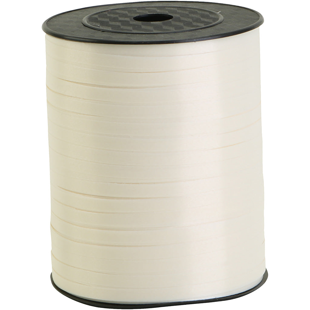 Ruban cadeau, L : 5 mm, blanc, 400 m/ 1 rouleau [HOB-557401]