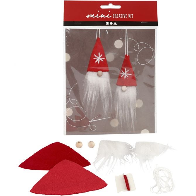 Mini Kit DIY, lutin de Noël à suspendre, H : 11 cm, 1 Pq. [HOB-977400]