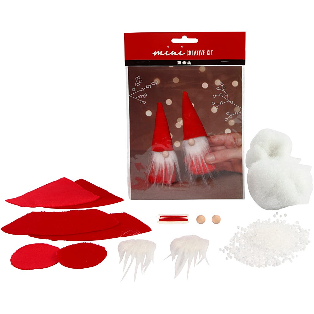 Creative mini kit, kerstkabouter, H: 12 cm, rood, 1 doos [HOB-977401]