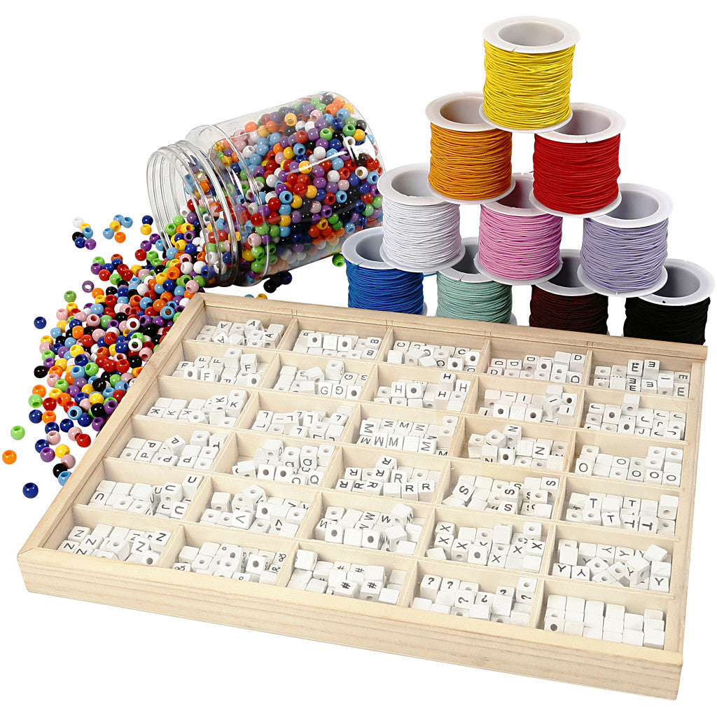 Kit DIY Groupe Lettre Perles sur Bracelet, 1 set [HOB-97768]