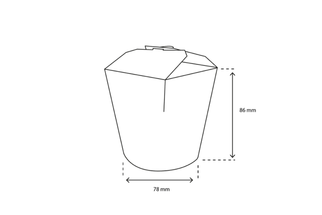 Wok to Go beker karton 8x8,6 cm 16oz 400ml wit (500 stuks) [TK-9987001]