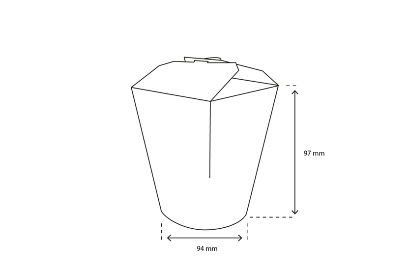 Wok to Go beker karton 9,4x9,7 cm 26oz 750ml wit (500 stuks) [TK-9987002]