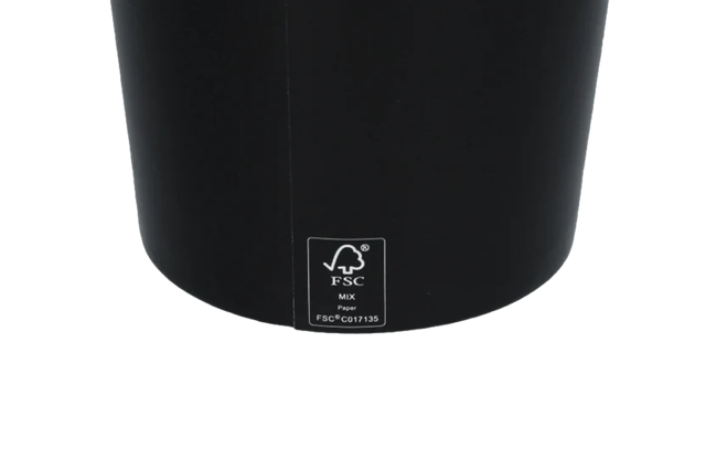 Milkshakebeker karton middel 450ml Ø9 cm 16oz zwart FSC®Mix (500 stuks) [TK-9987082]