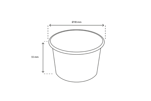 Gobelet à crème glacée Carton 240ml Ø9 cm 8oz FSC®Mix Noir (1.000 pcs) [TK-9987423]