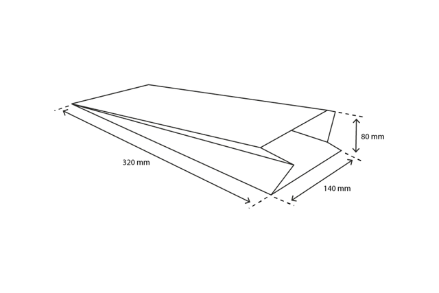 Snackzakken geperforeerd papier (1 pond) 14x8x32 cm kraft 50gr (1.200 stuks) [TK-9987486]