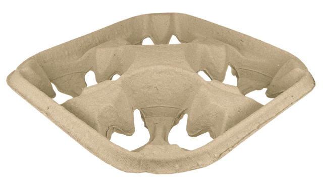 Draagtray voor 4 bekers Gerecycled Karton (220 stuks) [TK-9987575]