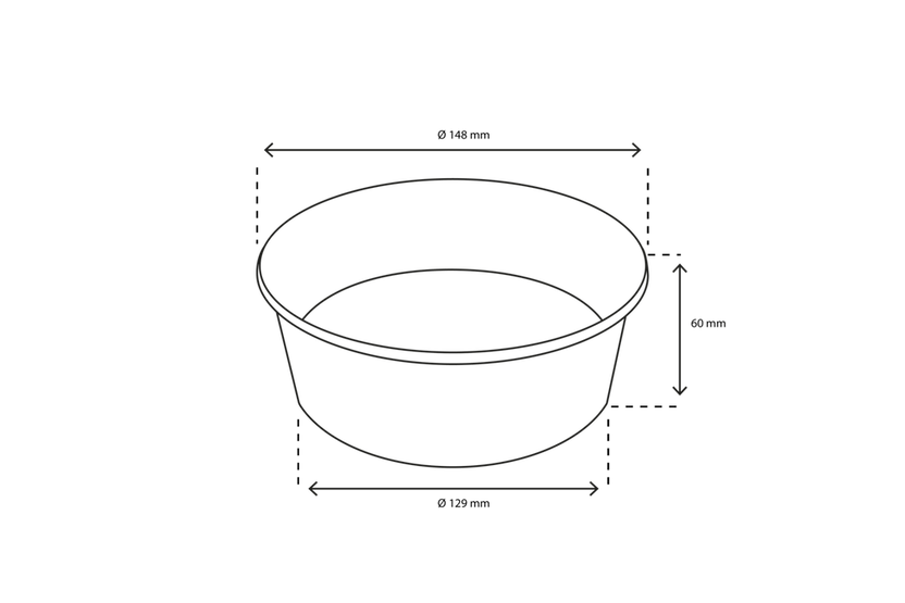 Salade Poke Bowl 750ml 26oz Ø14,8x6 cm wit (300 stuks) [TK-9987583]