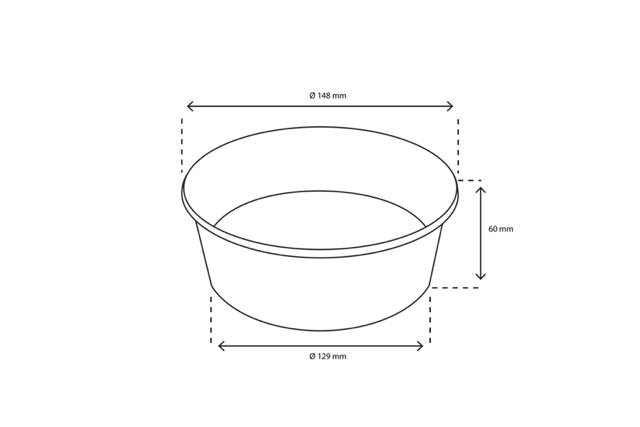 Salade Poke Bowl 750ml 26oz Ø14,8x6 cm wit (300 stuks) [TK-9987583]