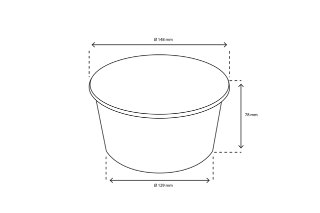 Salade Poke Bowl 1000ml 32oz Ø14,8x7,8 cm wit (300 stuks) [TK-9987588]