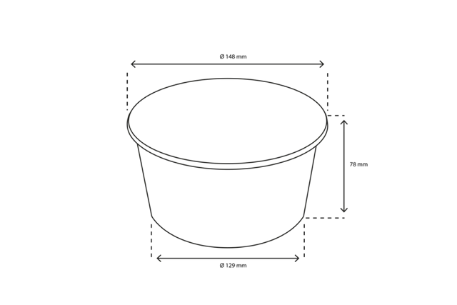 Salade Poke Bowl 1000ml 32oz Ø14,8x7,8 cm kraft (300 pcs) [TK-9987589]