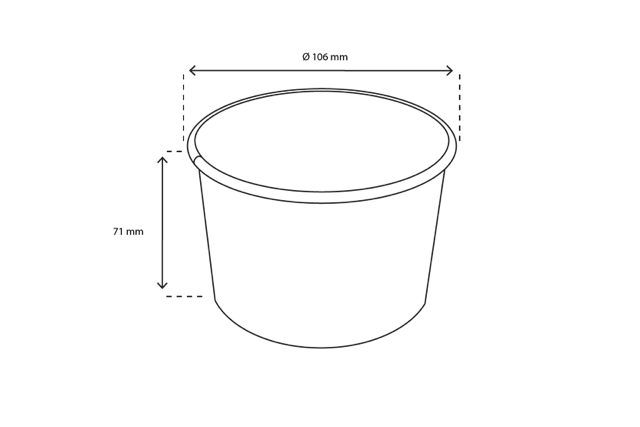 Ijsbeker karton 360ml Ø106mm 12oz GELATO (1.000 stuks) [TK-9987602]