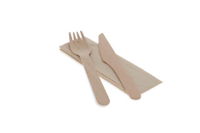Houten bestekset 3/1 mes + vork + servet (250 stuks) [TK-9987657]