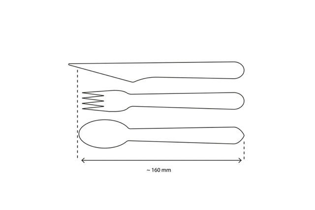 Houten bestekset 4/1 mes + vork + lepel + servet FSC (250 stuks) [TK-9987658]