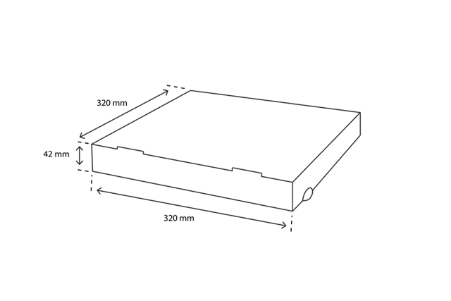 Pizzadozen 32x4,2x32cm kraft bruin (100 stuks) [TK-9987695]