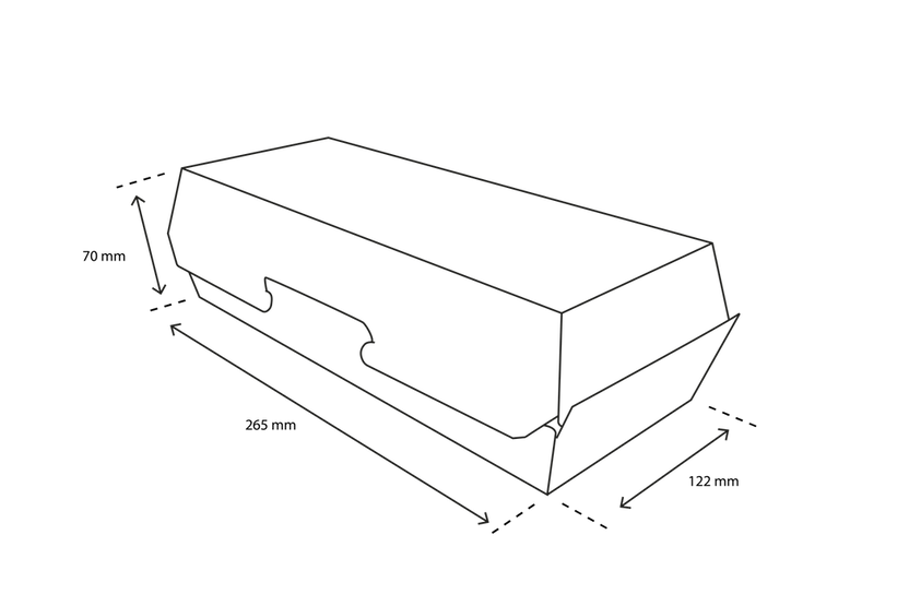 Panini/baguette box 26,5x12,2x7cm FSC®Mix karton (300 stuks) [TK-9987704]