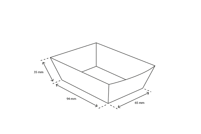 Barquette à frites A7 kraft/Blanc (400 pcs) [TK-9987891]