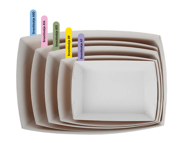 Barquette à frites A7 kraft/Blanc (400 pcs) [TK-9987891]